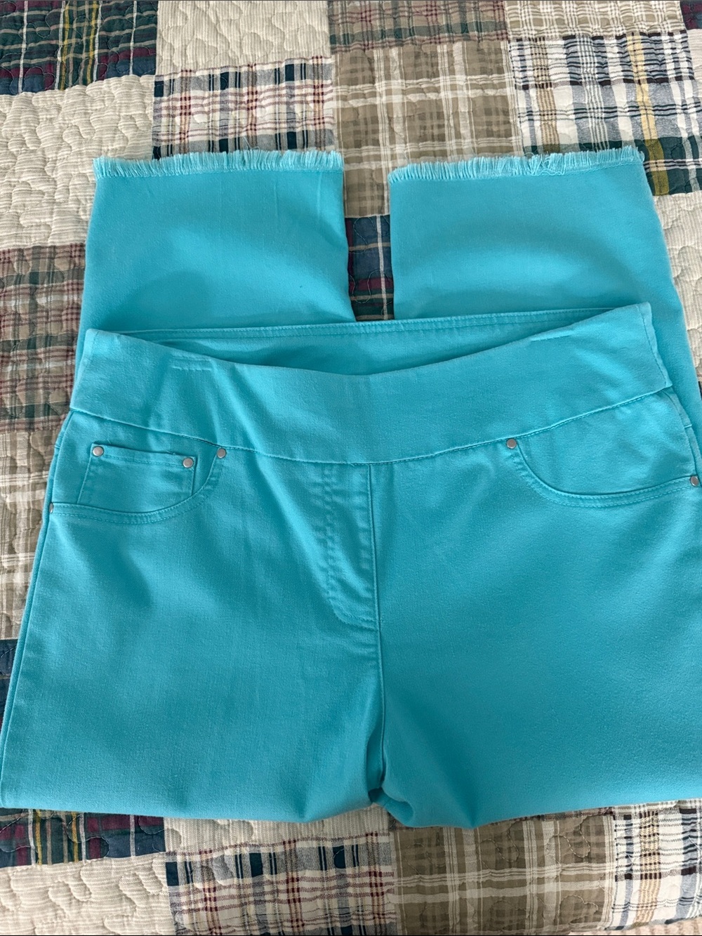 Ruby Rd. Teal Cropped Pull-On Pants - Picture 3 of 7